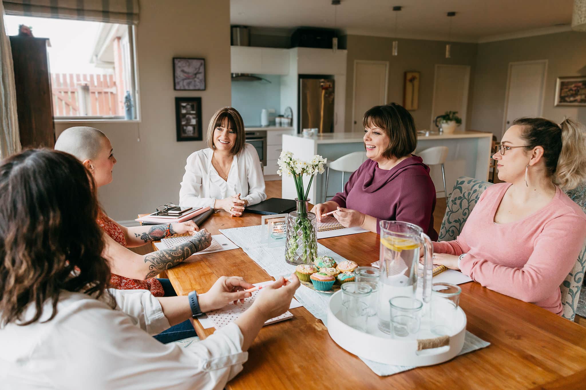 Jane and clients having an afternoon networking session at The Empowerment Project.