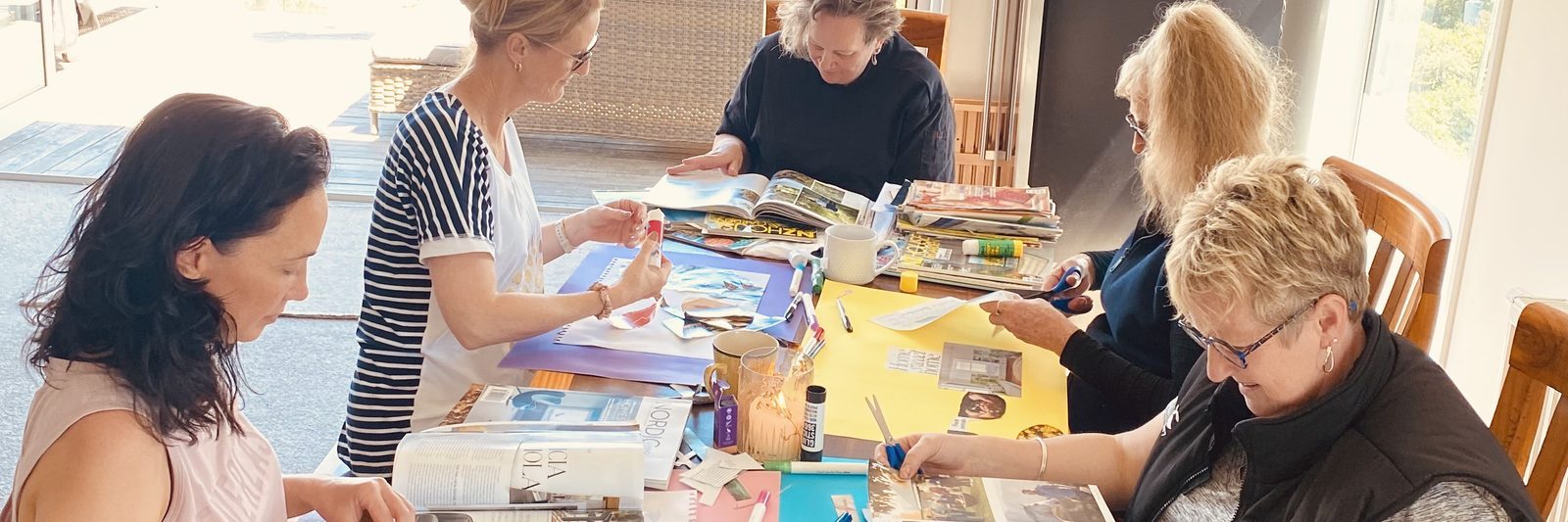 Retreat creating vision boards at Empowerment Project